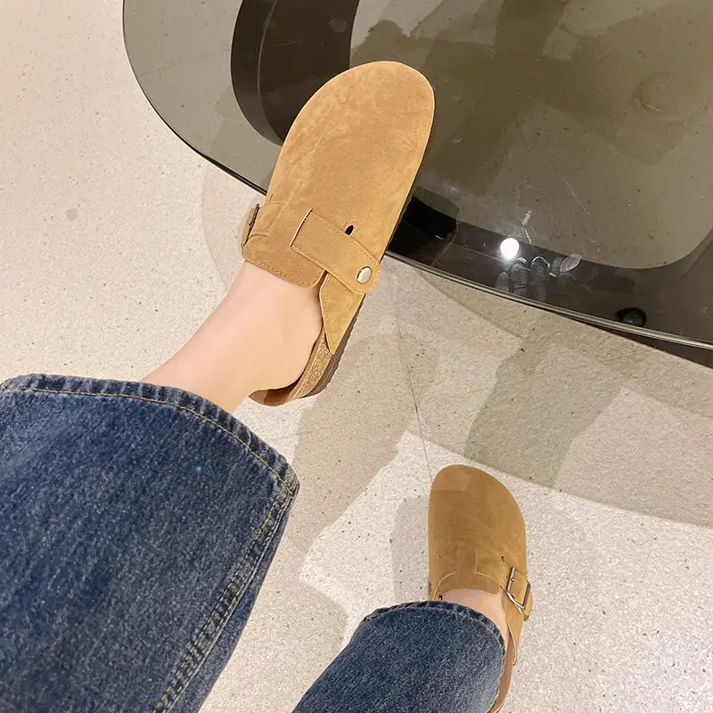 Slippers for Women 2025 Spring & Fall New Thick-Soled Belt Buckle Birkenstock Shoes Retro Heightening Thick-Soled Baotou Versatile Shoes - Image 2