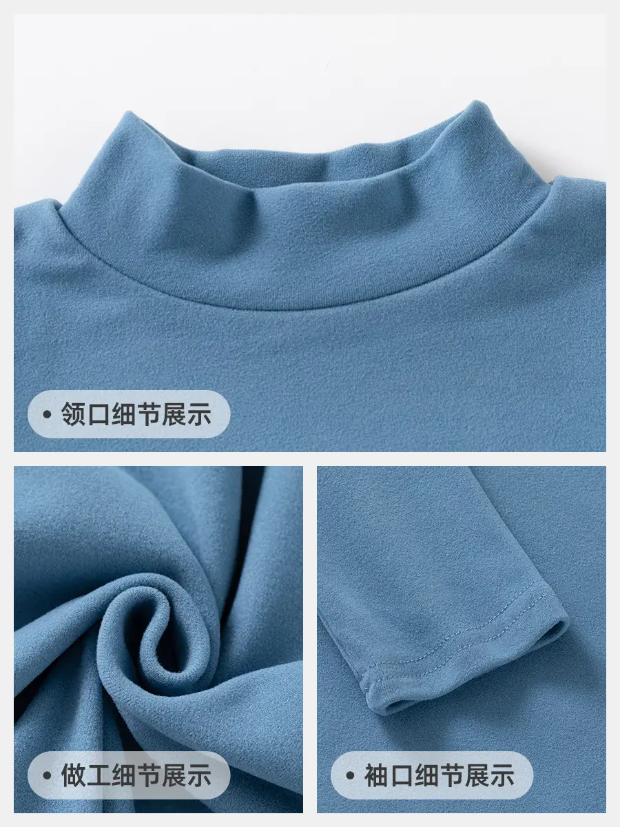 Blue German Velvet T-Shirt for Boys Autumn Winter - Image 6