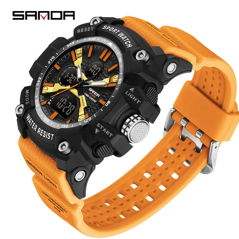 Sanda Black Multifunctional Electronic Watch for Outdoor Sports - Image 40