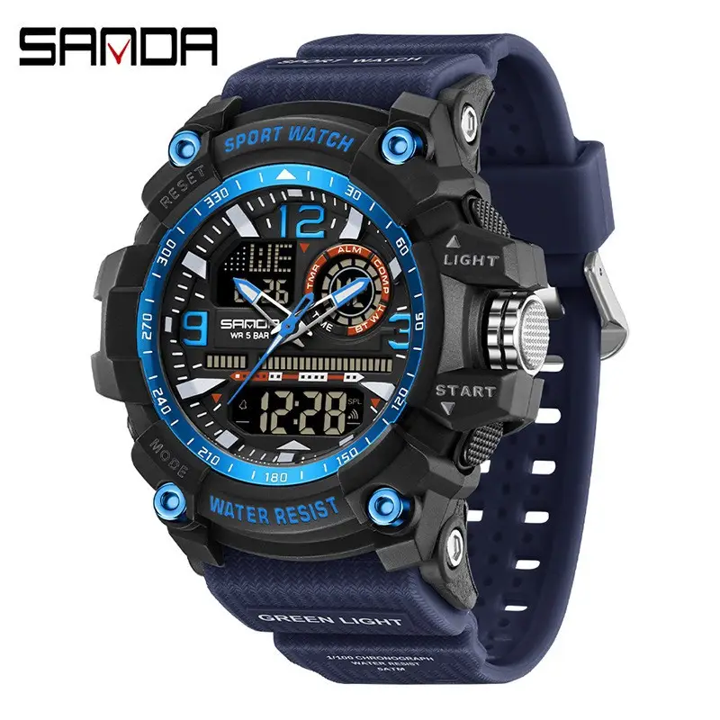 Sanda Black Multifunctional Electronic Watch for Outdoor Sports - Image 16