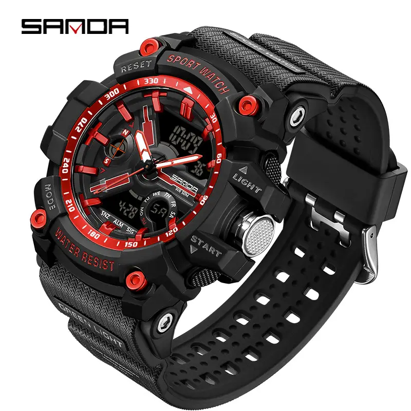 Sanda Black Multifunctional Electronic Watch for Outdoor Sports - Image 24