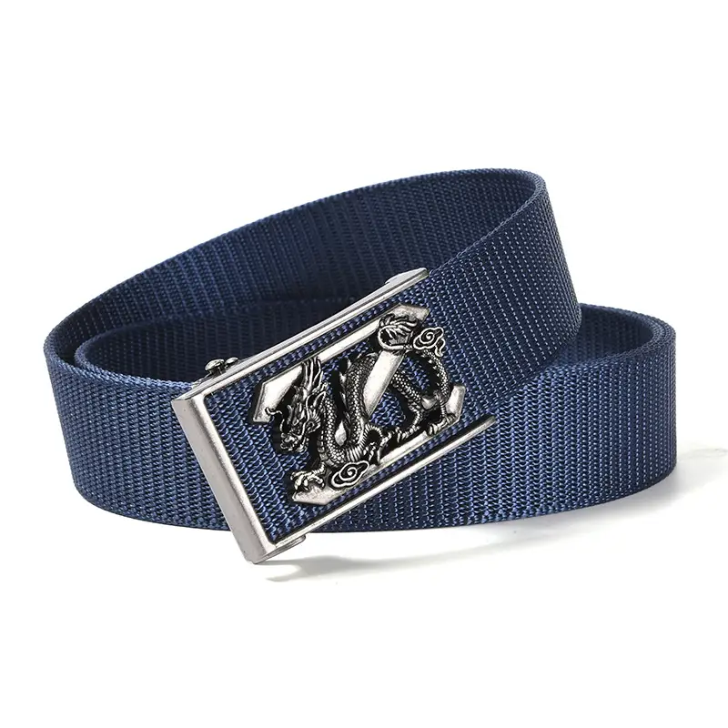 New Men's Retro Toothless Belt Canvas Brown