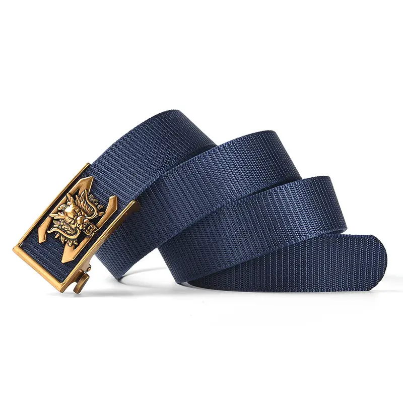New Men's Retro Toothless Belt Canvas Brown — feature 13