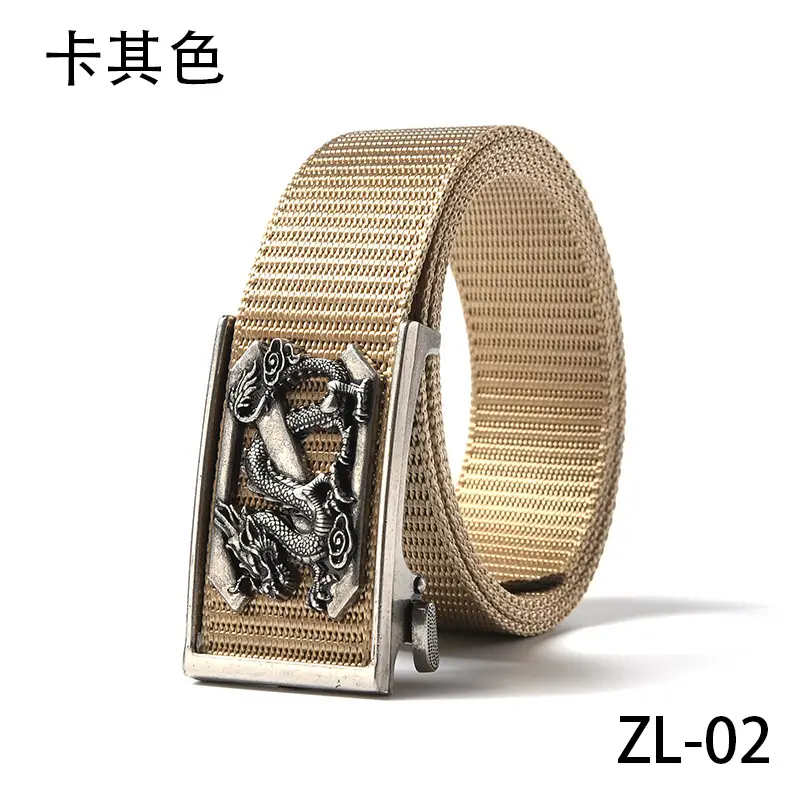 New Men's Retro Toothless Belt Canvas Brown