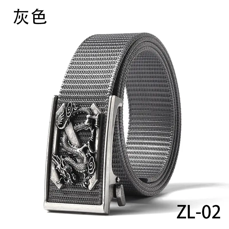 New Men's Retro Toothless Belt Canvas Brown