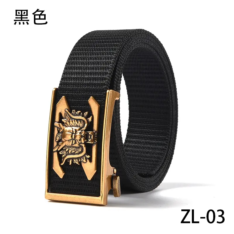 New Men's Retro Toothless Belt Canvas Brown