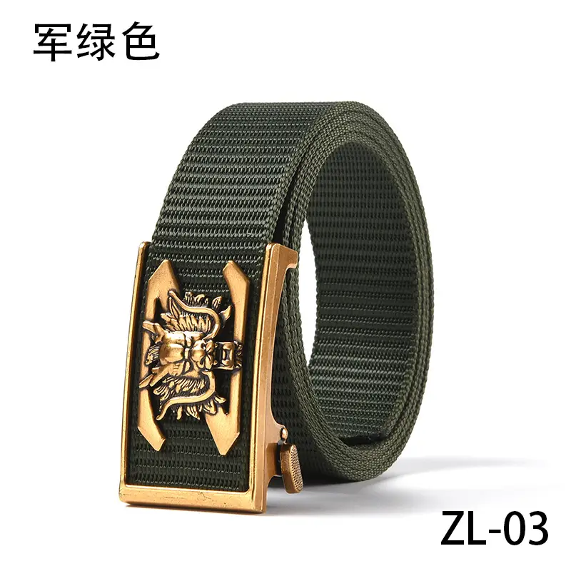 New Men's Retro Toothless Belt Canvas Brown