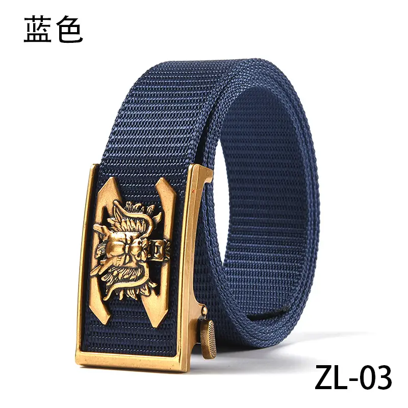 New Men's Retro Toothless Belt Canvas Brown