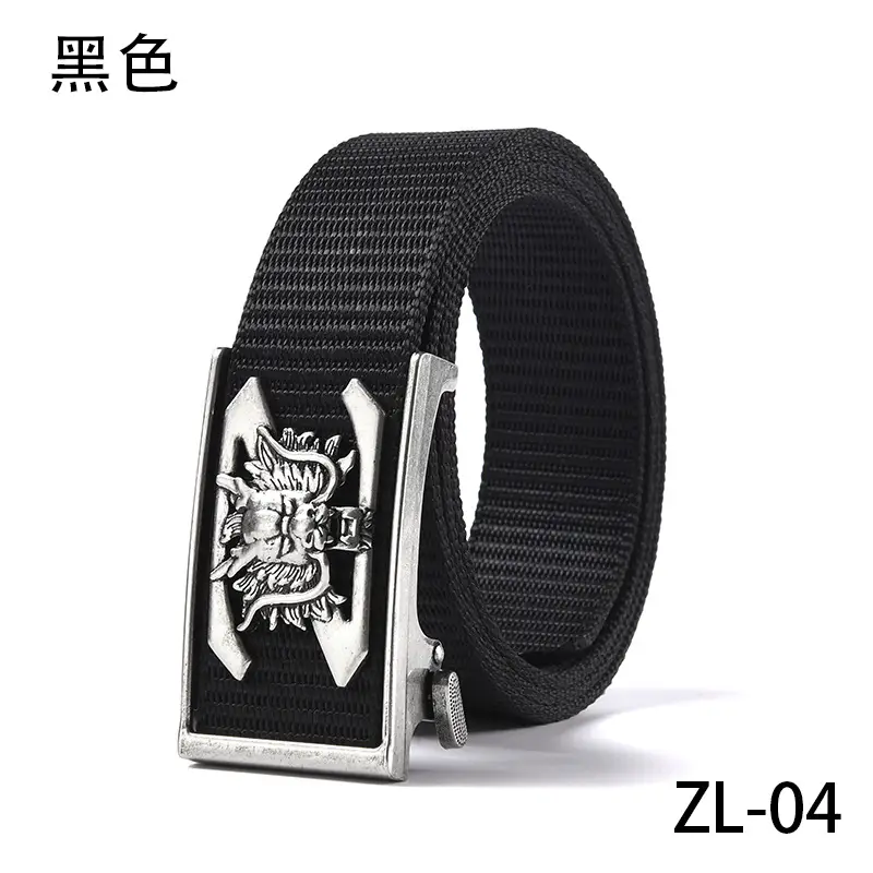 New Men's Retro Toothless Belt Canvas Brown
