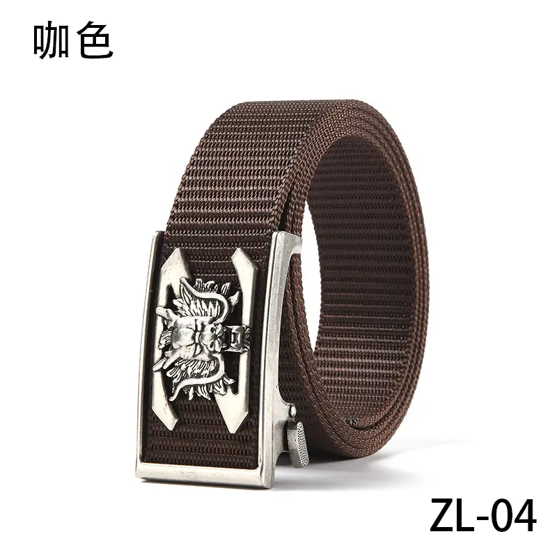 New Men's Retro Toothless Belt Canvas Brown