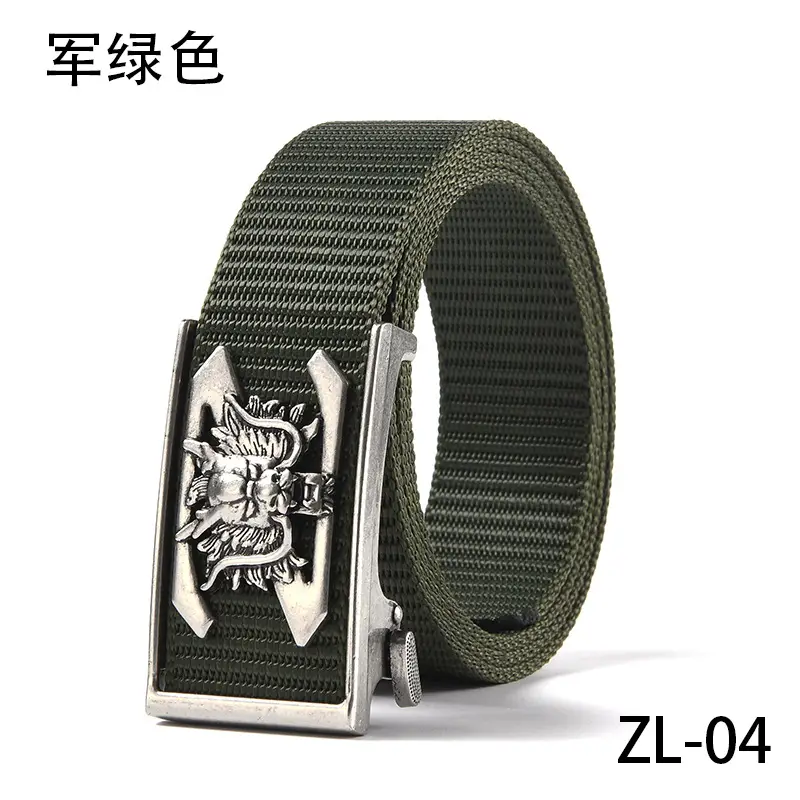 New Men's Retro Toothless Belt Canvas Brown