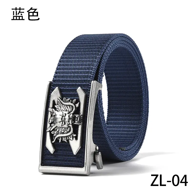 New Men's Retro Toothless Belt Canvas Brown