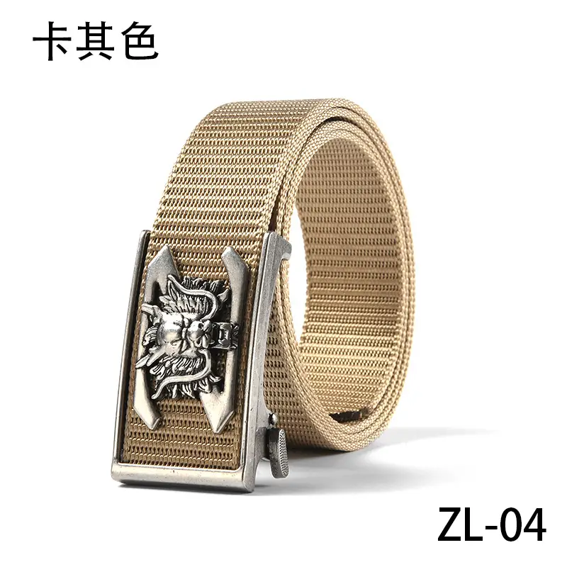 New Men's Retro Toothless Belt Canvas Brown
