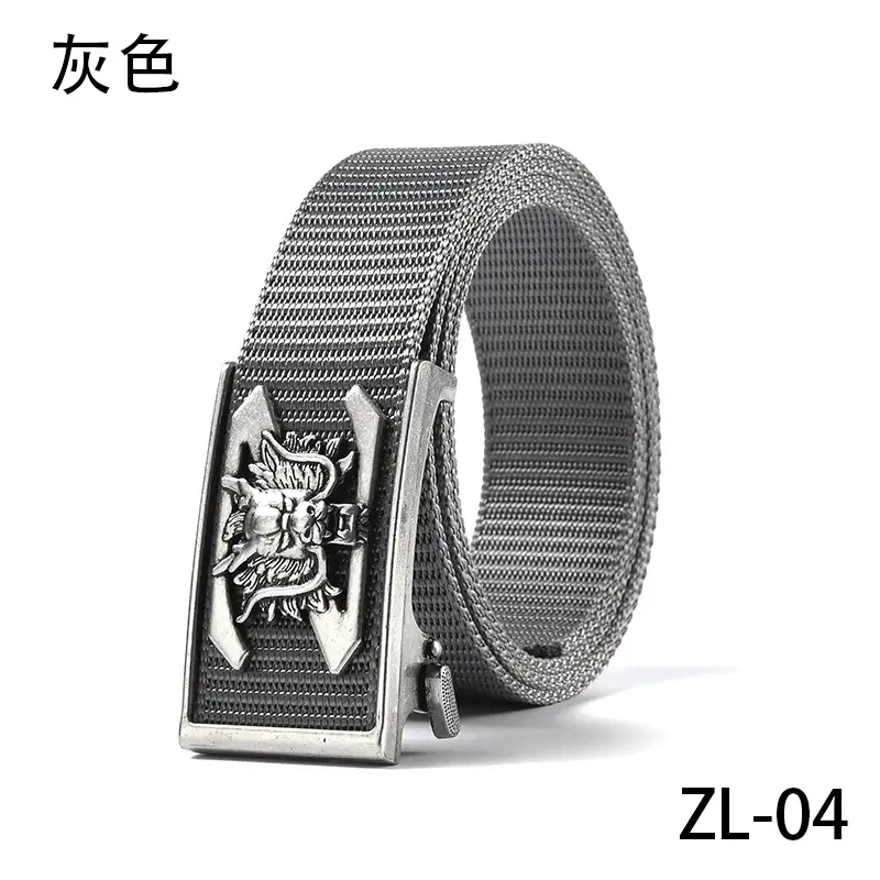 New Men's Retro Toothless Belt Canvas Brown