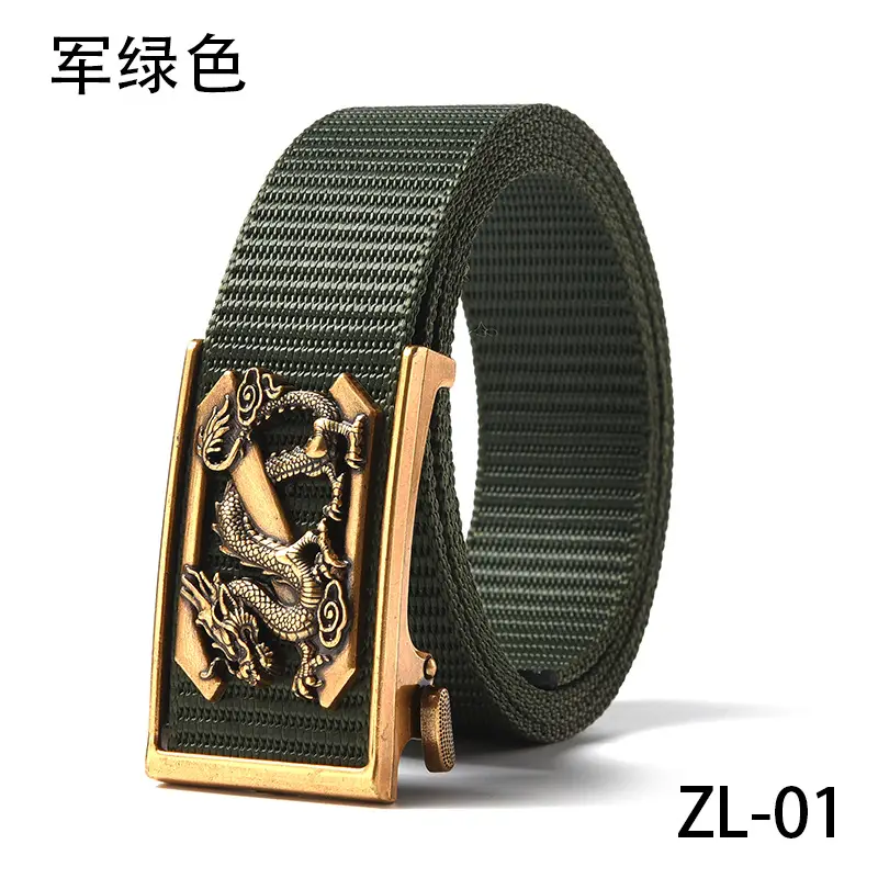 New Men's Retro Toothless Belt Canvas Brown