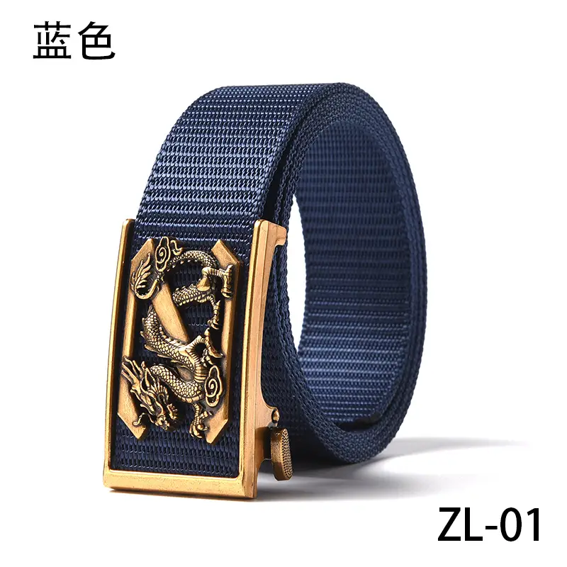 New Men's Retro Toothless Belt Canvas Brown