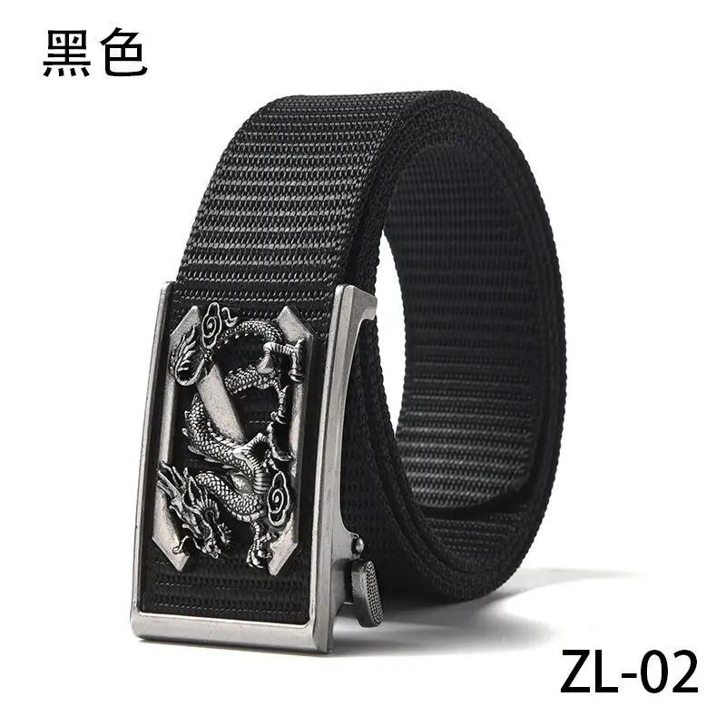 New Men's Retro Toothless Belt Canvas Brown