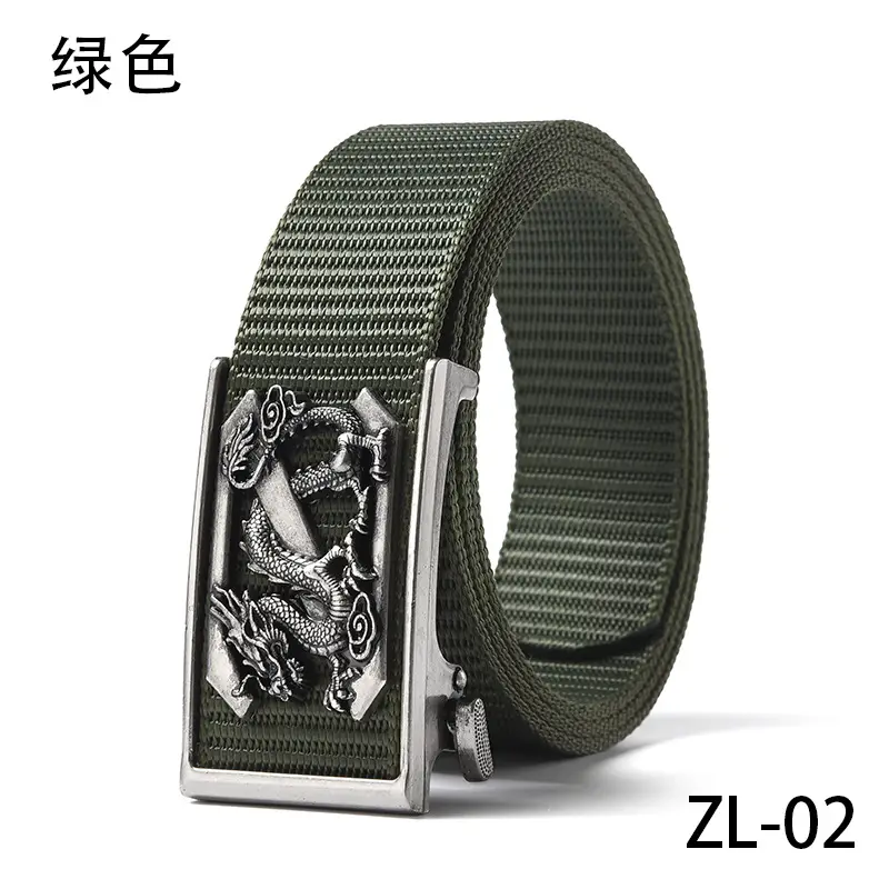 New Men's Retro Toothless Belt Canvas Brown