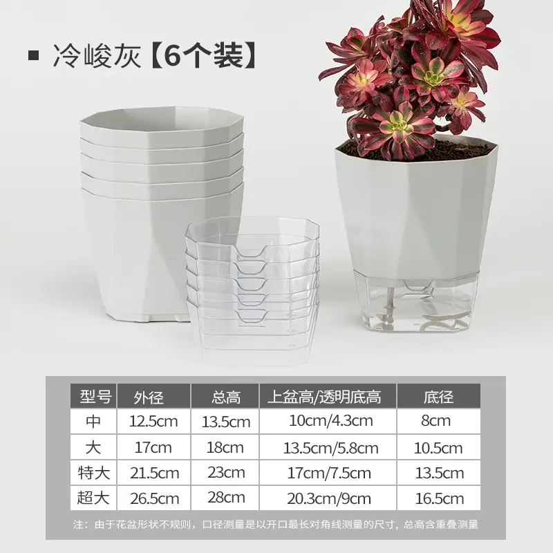 Scandinavian Simple Lazy Self-absorbing Flower Pot Internet Celebrity Green Rose Plastic Balcony Indoor Hydroponic Flower Pot