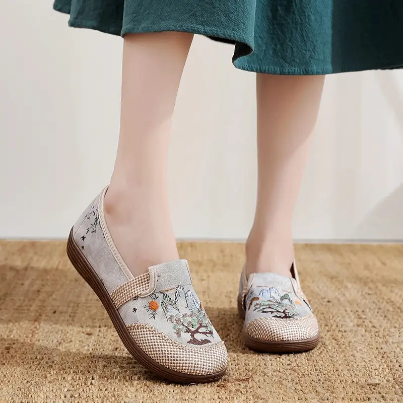 New Old Beijing Cloth Shoes Non-slip Soft Sole Comfortable Middle-aged Mother Shoes New Chinese Style National Style Linen Lazy Fisherman Shoes - Image 4
