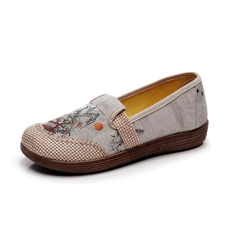 New Old Beijing Cloth Shoes Non-slip Soft Sole Comfortable Middle-aged Mother Shoes New Chinese Style National Style Linen Lazy Fisherman Shoes - Image 6