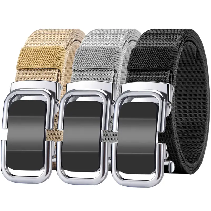 Men's Beige Woven Belt with Silver Buckle - Image 14