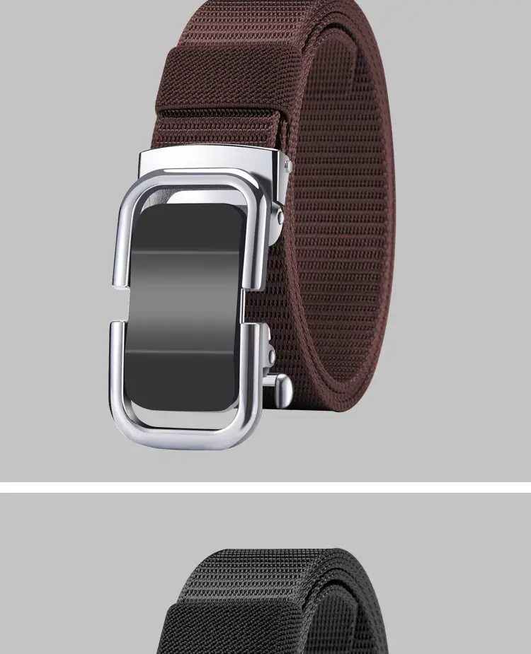 Men's Beige Woven Belt with Silver Buckle — feature 19