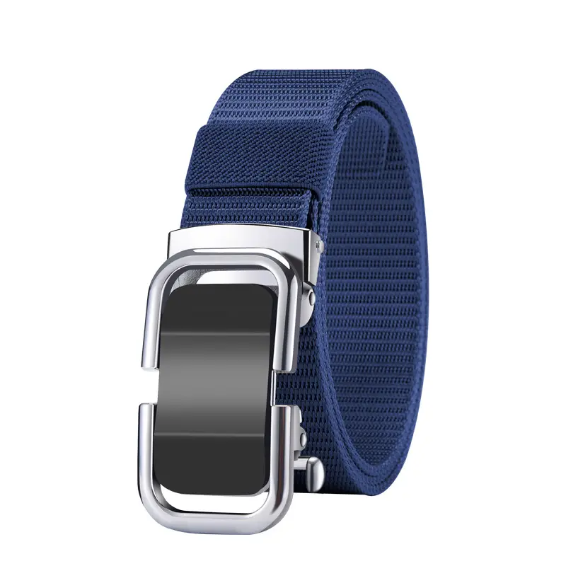 Men's Beige Woven Belt with Silver Buckle - Image 4