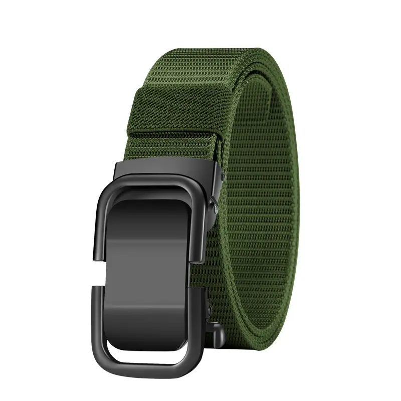 Men's Beige Woven Belt with Silver Buckle - Image 9