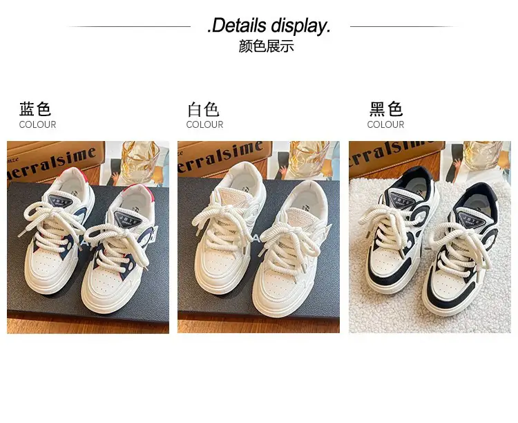 Leather Women's Shoes Trendy Fashion Low-Top Breathable Panda Casual Shoes Versatile Thick-Soled Lace-Up Women's Sneakers Wholesale — feature 19