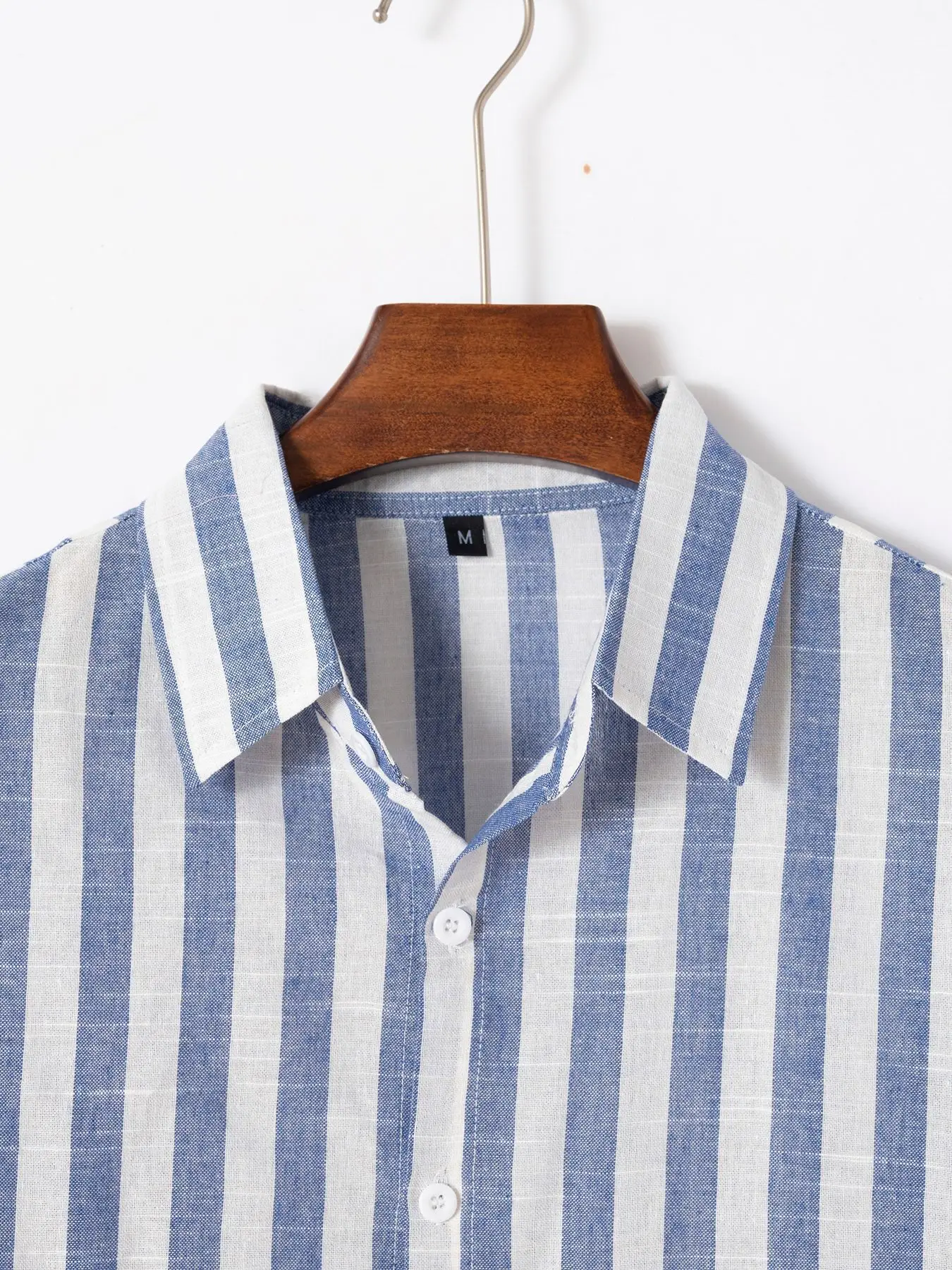 Men Pink Striped Cotton Long Sleeve Shirt — feature 11