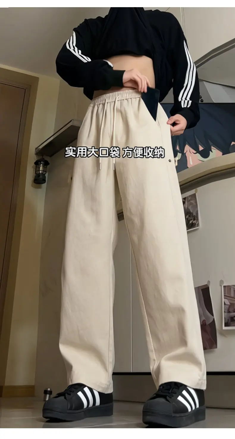 Hanlu Men's Black Patchwork Workwear Pants Spring New Pure Cotton — feature 10