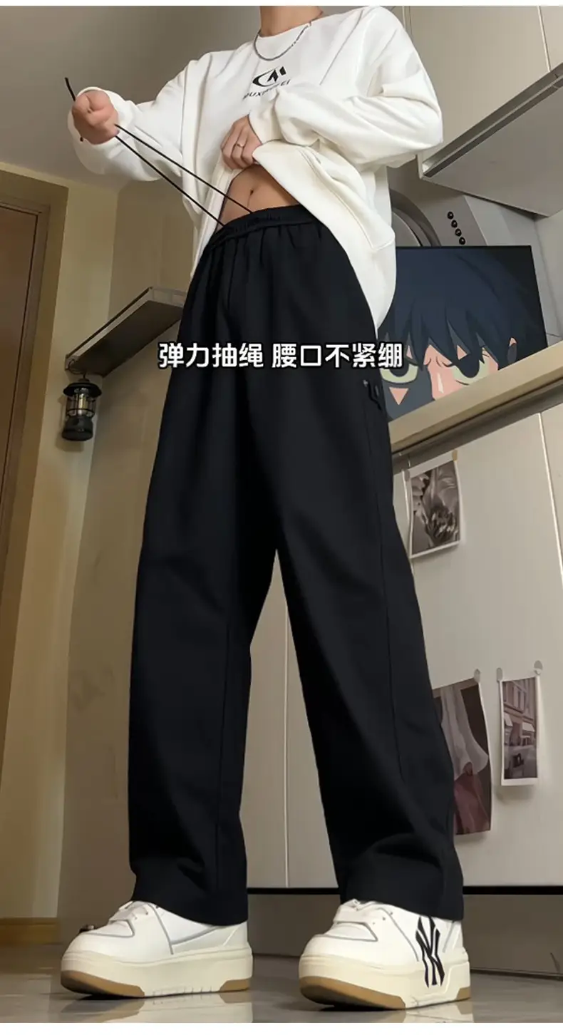 Hanlu Men's Black Patchwork Workwear Pants Spring New Pure Cotton — feature 11