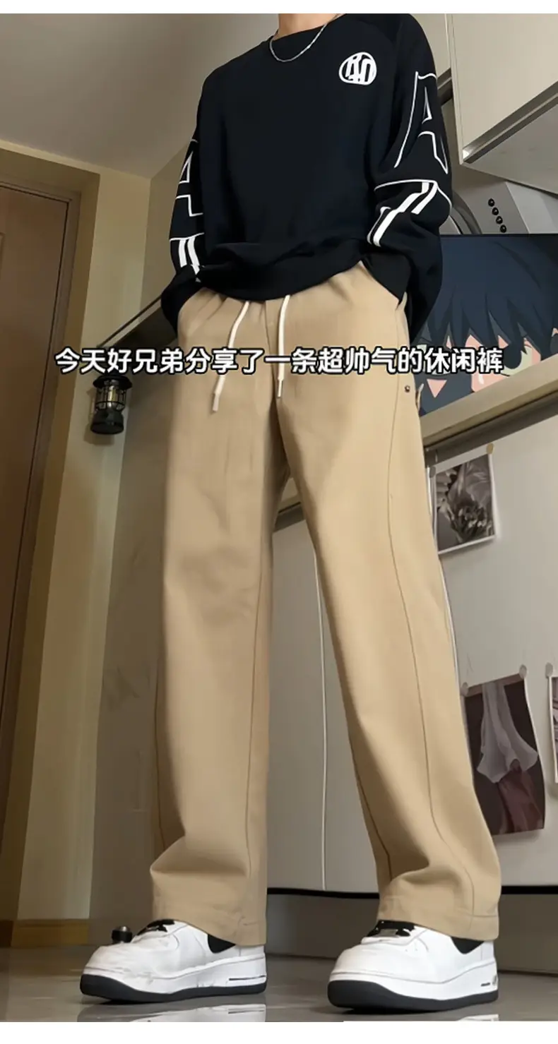 Hanlu Men's Black Patchwork Workwear Pants Spring New Pure Cotton — feature 13