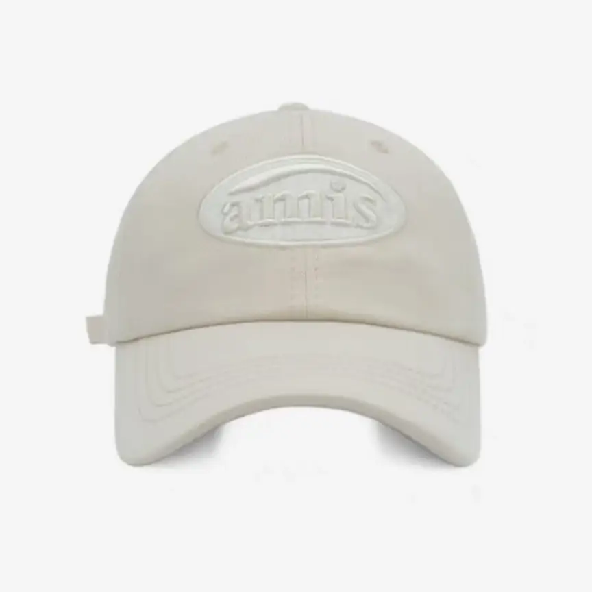 amis Letter Embroidered Soft Top Baseball Cap Red White