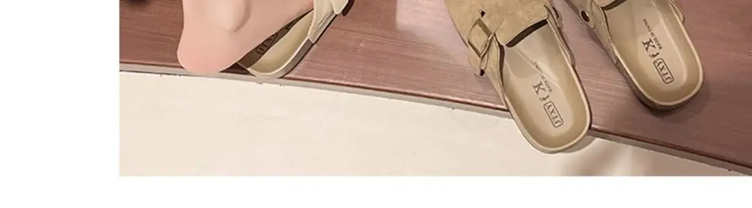 Birkenstock Shoes for Women Wholesale New Spring and Summer Retro Closed-Toe Half Slippers for Outdoor Wear Flat Slip-On Lazy Shoes — feature 12