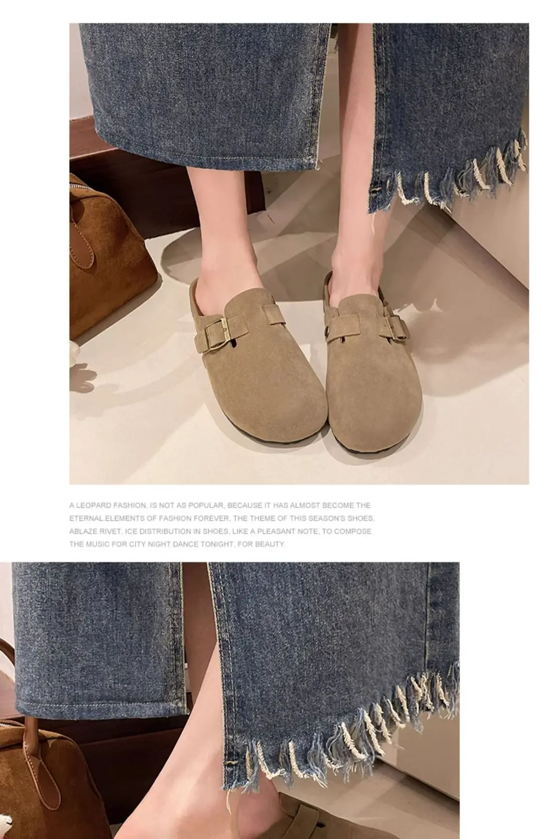 Birkenstock Shoes for Women Wholesale New Spring and Summer Retro Closed-Toe Half Slippers for Outdoor Wear Flat Slip-On Lazy Shoes — feature 17
