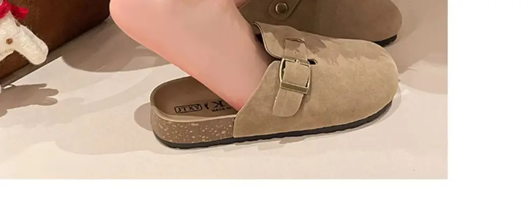 Birkenstock Shoes for Women Wholesale New Spring and Summer Retro Closed-Toe Half Slippers for Outdoor Wear Flat Slip-On Lazy Shoes — feature 18
