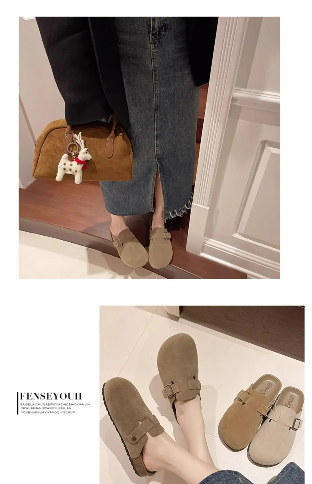 Birkenstock Shoes for Women Wholesale New Spring and Summer Retro Closed-Toe Half Slippers for Outdoor Wear Flat Slip-On Lazy Shoes — feature 19