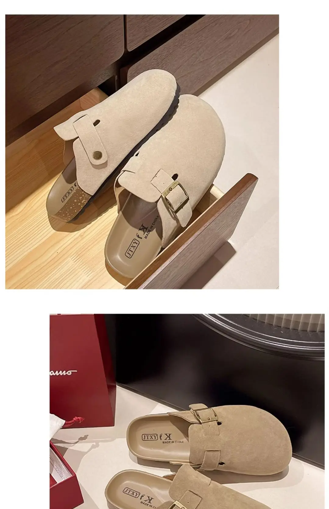 Birkenstock Shoes for Women Wholesale New Spring and Summer Retro Closed-Toe Half Slippers for Outdoor Wear Flat Slip-On Lazy Shoes — feature 23