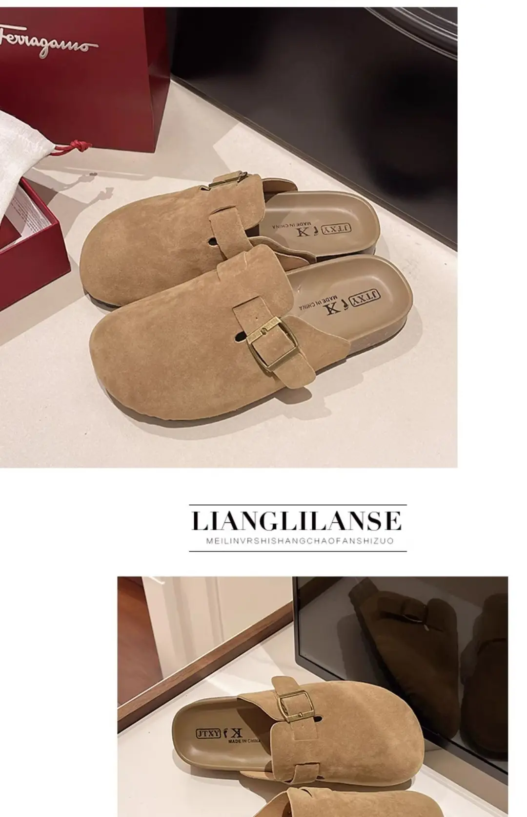 Birkenstock Shoes for Women Wholesale New Spring and Summer Retro Closed-Toe Half Slippers for Outdoor Wear Flat Slip-On Lazy Shoes — feature 27