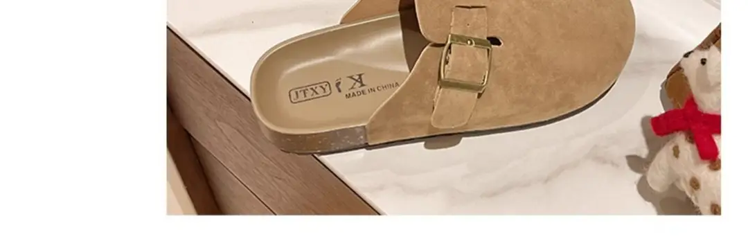 Birkenstock Shoes for Women Wholesale New Spring and Summer Retro Closed-Toe Half Slippers for Outdoor Wear Flat Slip-On Lazy Shoes — feature 28