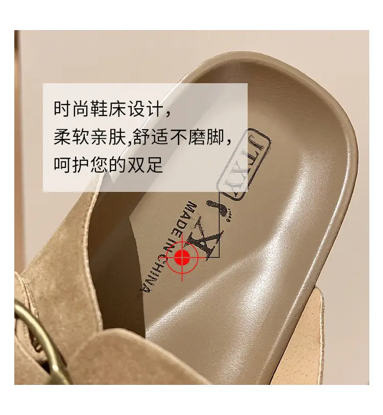 Birkenstock Shoes for Women Wholesale New Spring and Summer Retro Closed-Toe Half Slippers for Outdoor Wear Flat Slip-On Lazy Shoes — feature 32