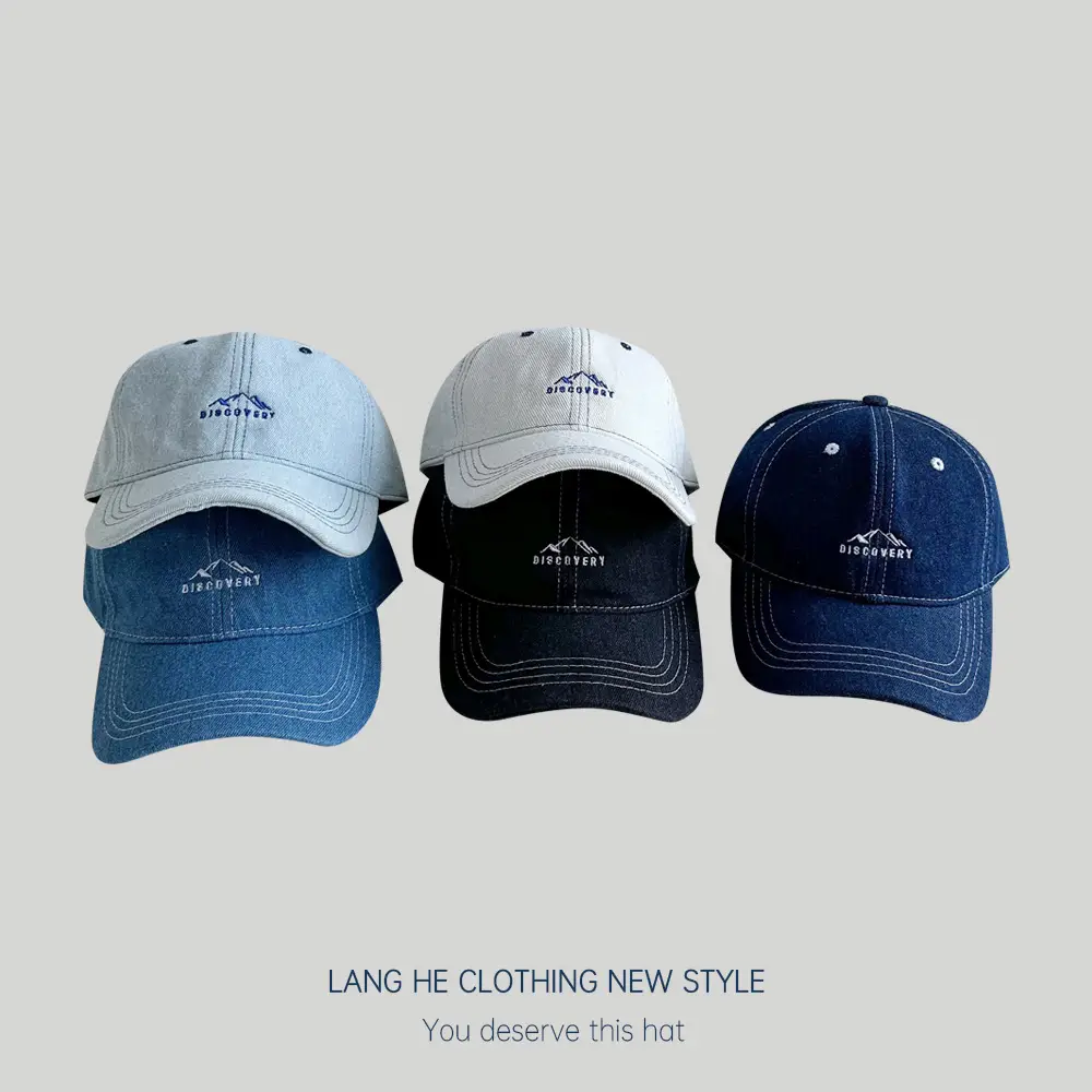 Alphabet Peak Embroidered Denim Cap Women's Autumn Casual All-match Fashion Showy Face Small Men's Duck Tongue Hat Trendy - Image 7