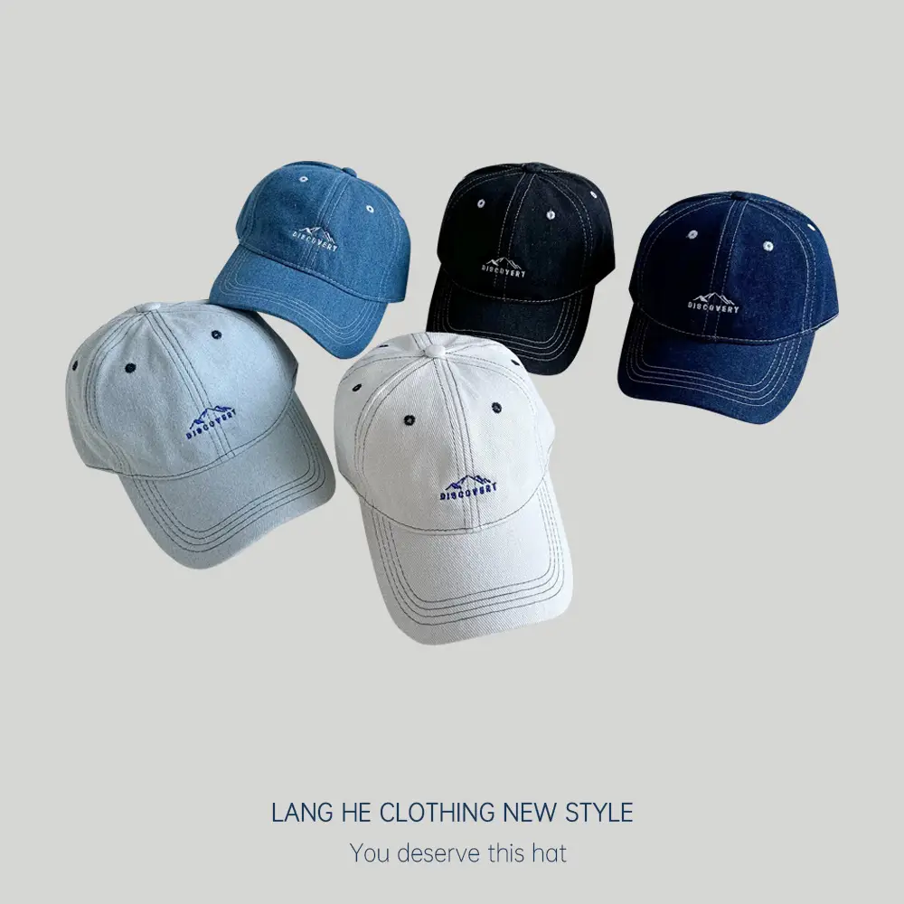 Alphabet Peak Embroidered Denim Cap Women's Autumn Casual All-match Fashion Showy Face Small Men's Duck Tongue Hat Trendy - Image 8