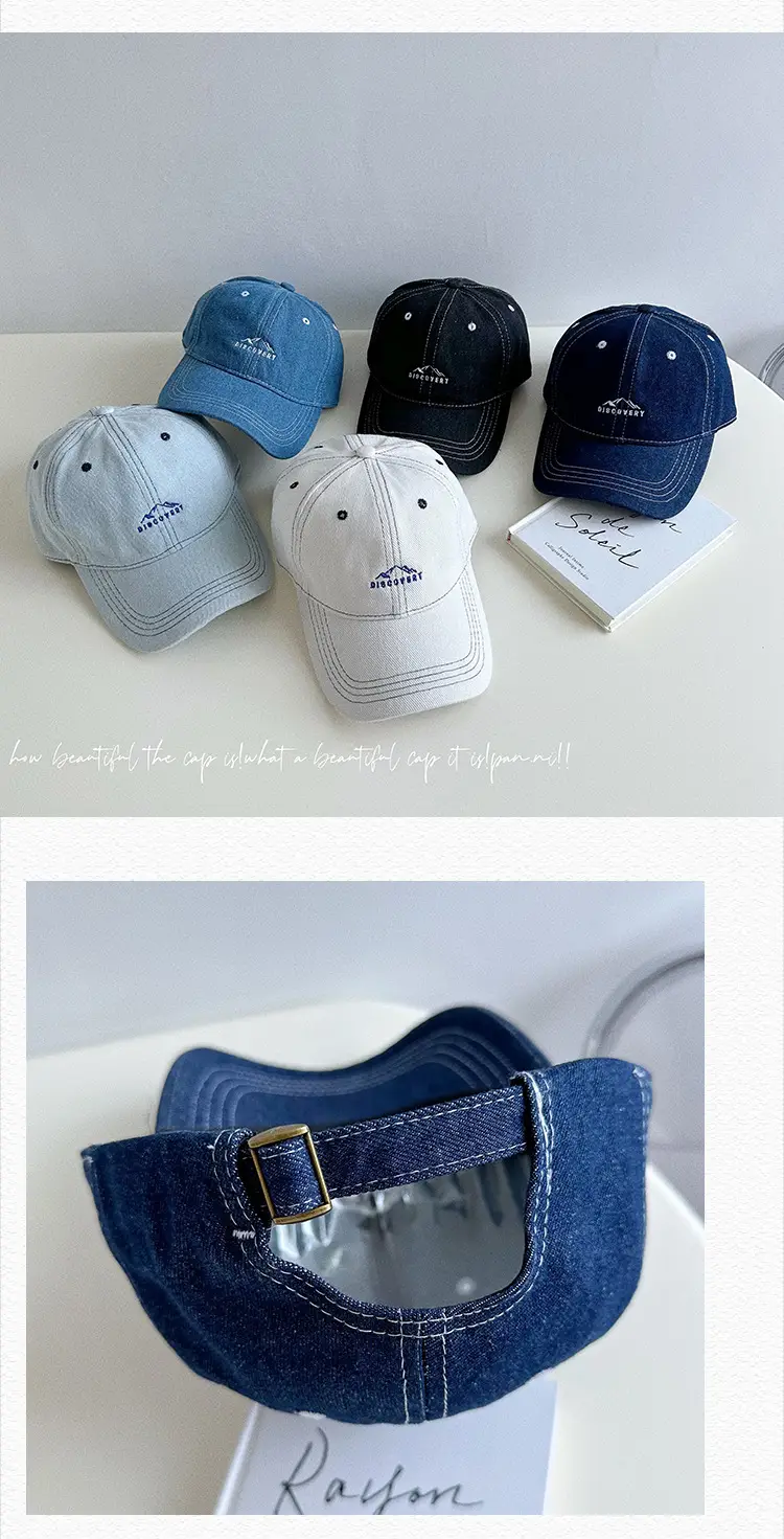 Alphabet Peak Embroidered Denim Cap Women's Autumn Casual All-match Fashion Showy Face Small Men's Duck Tongue Hat Trendy — feature 25