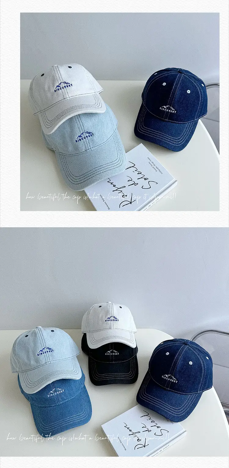 Alphabet Peak Embroidered Denim Cap Women's Autumn Casual All-match Fashion Showy Face Small Men's Duck Tongue Hat Trendy — feature 26