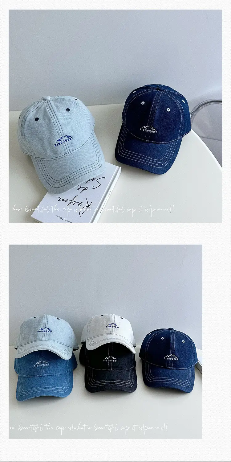 Alphabet Peak Embroidered Denim Cap Women's Autumn Casual All-match Fashion Showy Face Small Men's Duck Tongue Hat Trendy — feature 27