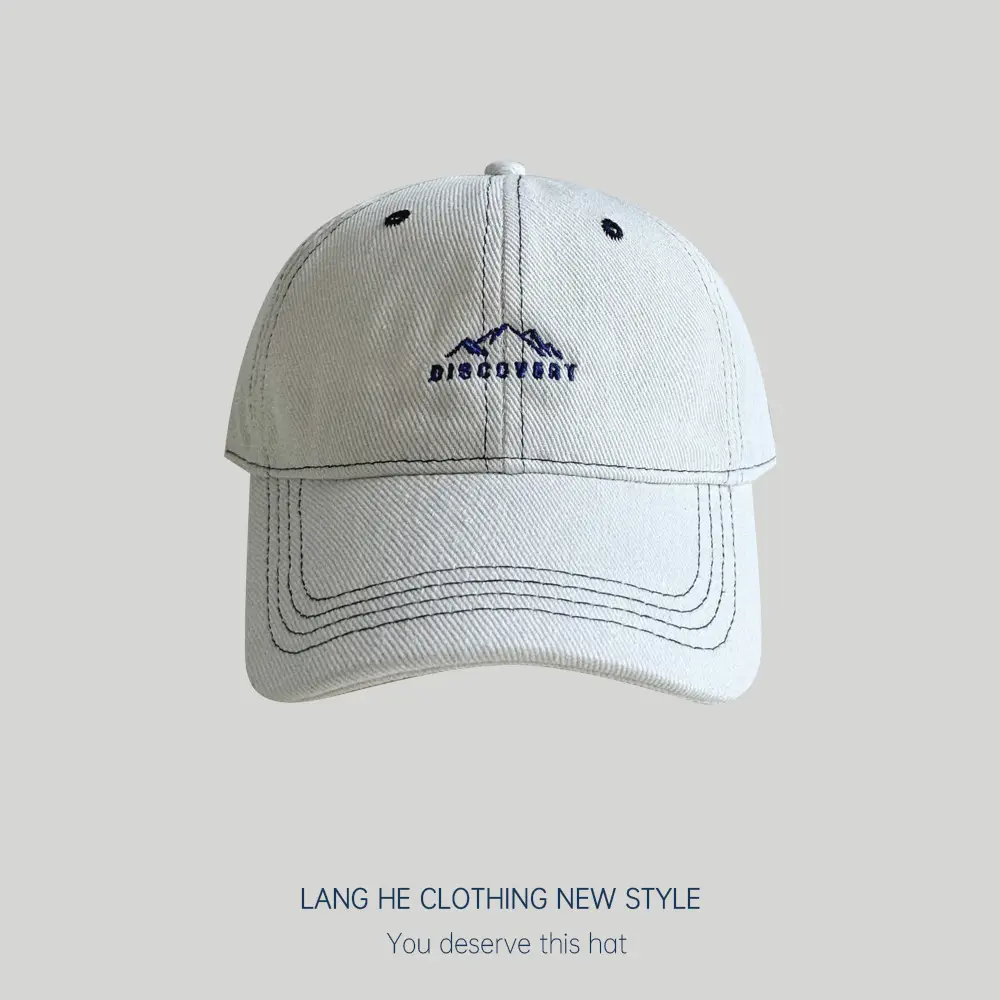 Alphabet Peak Embroidered Denim Cap Women's Autumn Casual All-match Fashion Showy Face Small Men's Duck Tongue Hat Trendy - Image 5