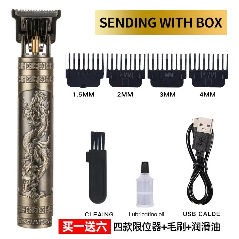Rechargeable Hair Clipper with Dragon Design - Image 5